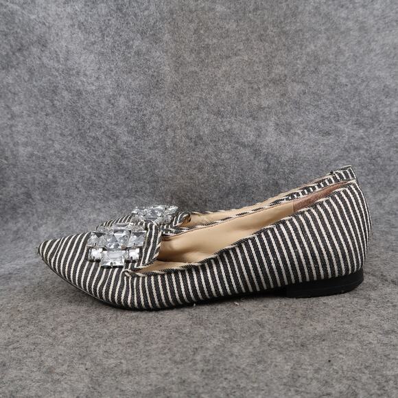 Sole Society Shoes Womens 6.5 Flats Pointed Toe Embellished Stripes Slip On - Picture 4 of 13